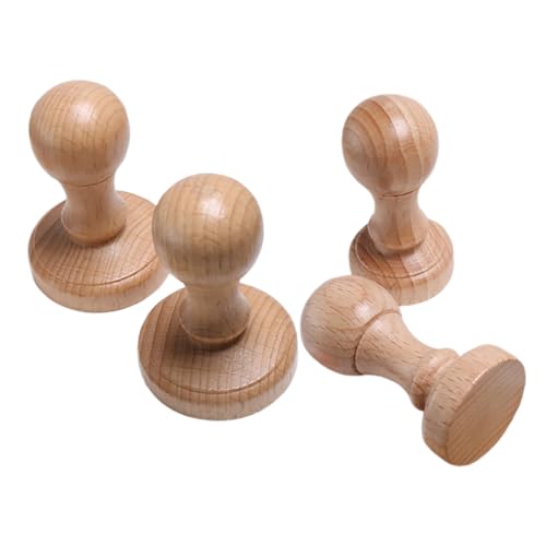 Angoily 4 Stück Teiliges Holzstempelgriffe für Diy Bastelprojekte Vielseitige Holzstempelgriffe aus Langlebigem Holz Stabile Stempelhalter für Schule Büro und Kreative Anwendungen von Angoily