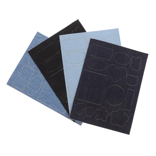 Angoily 4 Stück Teiliges Jeans Reparaturset Selbstklebende Denim Patches für Löcher in Jeans Jacken Taschen Vielseitige Klebepatches aus Stabilem Denim für Schnelle Unsichtbare von Angoily
