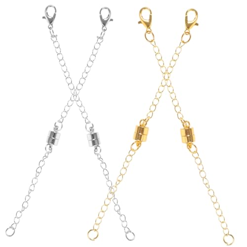 Angoily 4 Stück Teiliges Magnetische Halskettenverlängerung mit Karabinerverschluss Langlebige Schmuckverlängerungskette in Gold und Weiß für DIY Halsketten Armbänder und Schmuckzubehör Angoily 4 Stück Teiliges Magnetische Halskettenverlängerung mit Karabinerverschluss Langlebige Schmuckverlängerungskette in Gold und Weiß für DIY Halsketten Armbänder und Schmuckzubehör von Angoily