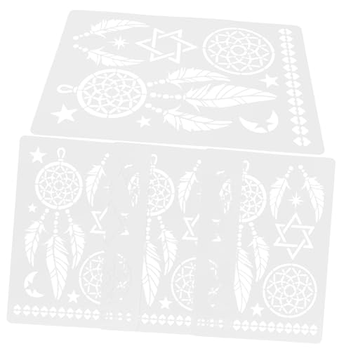 Angoily 4 Stück Teiliges Mandala Wandmalerei Schablonen aus Pet Wiederverwendbar Geruchlos Glatte Oberfläche DIY Vorlagen für Wand Boden für Kreative Dekorationen und Geschenkideen von Angoily