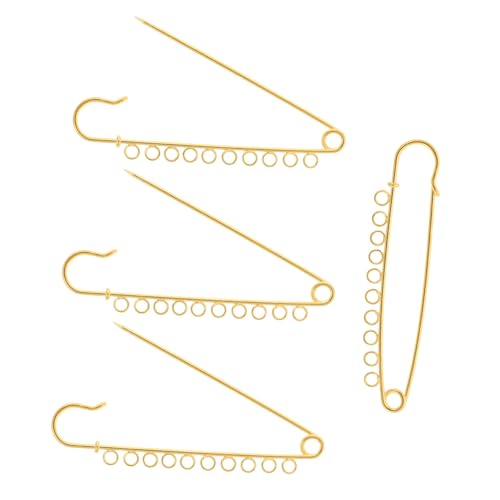 Angoily 4 Stück Teiliges Metall Broschen mit Schlaufen Stabile Sicherheitsnadeln für DIY Schmuck Vielseitige Broschennadeln zum Basteln Langlebige Metall Pins für Kleidung Schals Hüte und Angoily 4 Stück Teiliges Metall Broschen mit Schlaufen Stabile Sicherheitsnadeln für DIY Schmuck Vielseitige Broschennadeln zum Basteln Langlebige Metall Pins für Kleidung Schals Hüte und von Angoily