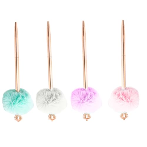 Angoily 4 Stück Teiliges Pom Pom Kugelschreiber mit Kronen Design Weiche Plüschkugeln Ergonomisch Glatt Schreibend Bunte Farben Weiß Blau für Schule Büro und Studenten Angoily 4 Stück Teiliges Pom Pom Kugelschreiber mit Kronen Design Weiche Plüschkugeln Ergonomisch Glatt Schreibend Bunte Farben Weiß Blau für Schule Büro und Studenten von Angoily