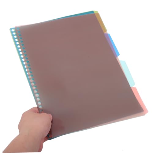 Angoily 4 Stück Teiliges Register mit Löchern Bunte Notizbuch trennblätter Langlebige und Beschreibbare Ordner teiler für Lose und Büroorganisation von Angoily