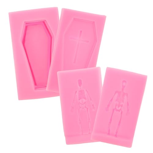 Angoily 4 Stück Teiliges Silikonform für Halloween Gießform für Duftkerzen und Bastelprojekte Skelett und Sargdesign Langlebig und Einfach zu Entformen Angoily 4 Stück Teiliges Silikonform für Halloween Gießform für Duftkerzen und Bastelprojekte Skelett und Sargdesign Langlebig und Einfach zu Entformen von Angoily