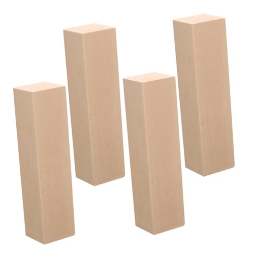 Angoily 4 Stück Unbehandelte Lindenholz Schnitzblöcke Basswood Holzstücke für DIY Holzschnitzen Basteln Anfänger und Profis von Angoily