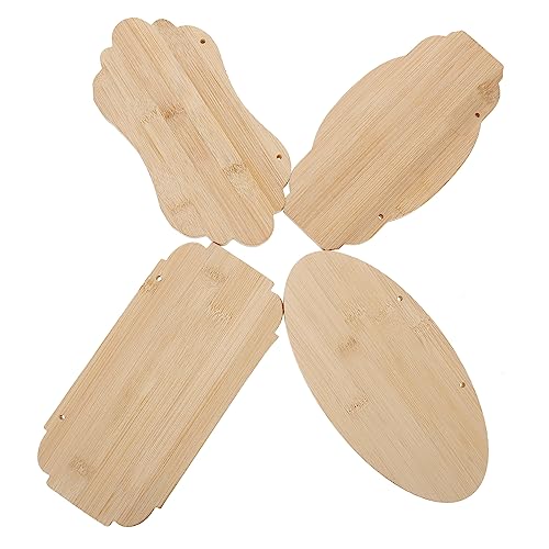 Angoily 4 Stück Unlackierte Holzschildchen für Diy Blanko Hängeschilder Holz Bastelmaterial für Projekte und Dekoration von Angoily