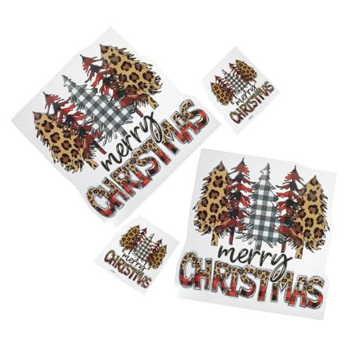 Angoily 4 Stück Weihnachtliche Bügelaufkleber Applikationen für Kleidung Thermotransfer Patches zur Dekoration von Shirts Jacken und Taschen Diy Weihnachtsstil von Angoily