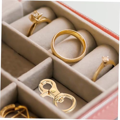 Angoily 4 Stücke Drehbare Schnapphaken aus Reinem Kupfer Schwerer Metall-karabiner mit Japanischem Lobster-verschluss Robuste Federmechanik für Schlüsselanhänger Taschen DIY Lederarbeiten von Angoily