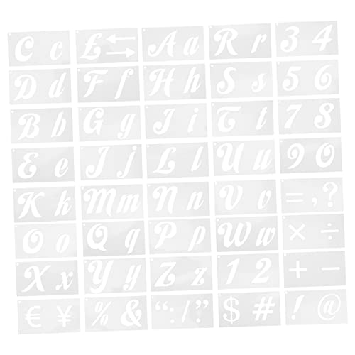 Angoily 40 Blatt Vorlage für englisches Alphabet Zahlen Schablonen zum Malen wiederverwendbar bürodeko büro dekoration Nummer Schablone Kalligrafie-Schablonenbuchstaben das Haustier Weiß von Angoily