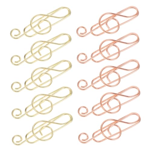 Angoily 40 Stück Büroklammer beachten Büroklammern zum Thema Musik Clip zum Organisieren von Dokumenten süße Büroklammern Liste Mini -Papierclips lustige Papierclips Metall von Angoily