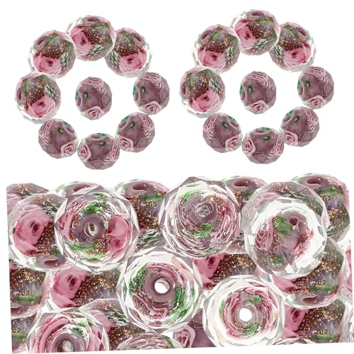 Angoily 40 Stück Handgemachte Spacer Beads für DIY Schmuck Aquarellfarbene und Glasperlen für Armbänder und Ohrringe Bastelzubehör für Kreative Projekte von Angoily