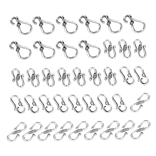 Angoily 40 Stück Silberlegierung S Schnalle Gliederschnalle Endschmuckverschlüsse Silber Knebelverschluss Schlüssel Silberverschluss S Halskettenverschlüsse Damen Charms Hakenform Angoily 40 Stück Silberlegierung S Schnalle Gliederschnalle Endschmuckverschlüsse Silber Knebelverschluss Schlüssel Silberverschluss S Halskettenverschlüsse Damen Charms Hakenform von Angoily