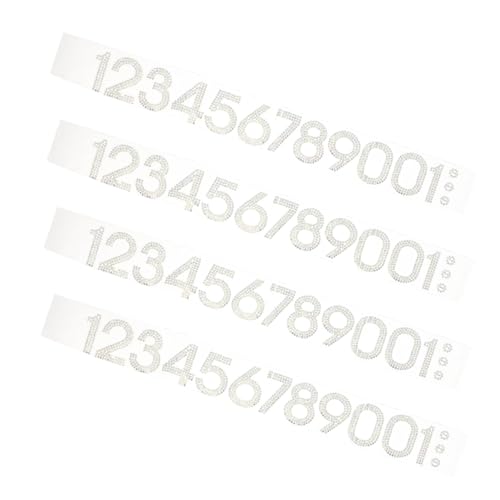 Angoily 40 Stück Strass Zahlen Patches Aufbügelbar DIY Kleidung Reparatur Dekoration Applikationen für Textilien Schals Schuhe und Taschen Bling Hotfix Patch für Mode und Bastelprojekte von Angoily
