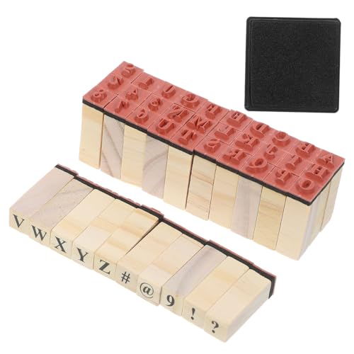 Angoily 40 Stück Teiliges Holzbuchstaben Stempel Kleine Holzstempel für Scrapbooking DIY Briefmarken Handliche Holzstempel für Tagebuch Grußkarten und Bastelarbeiten von Angoily