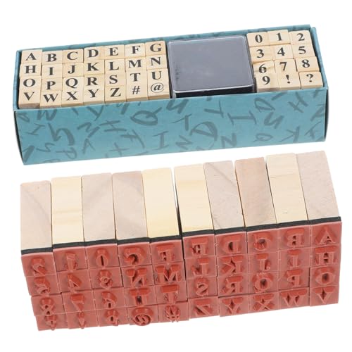 Angoily 40 Stück Teiliges Holzstempel Vintage Buchstabenstempel für Scrapbooking DIY Projekte und Journaling Robuste und Dekorative Holzstempel mit Einzigartigem Design von Angoily