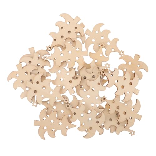 Angoily 40 Stück Teiliges Kleine Holzanhänger Weihnachtsbaum Naturbelassene Diy-holzornamente zum Bemalen Kreative Weihnachtsdekoration für Partybedarf und Festliche Bastelprojekte von Angoily