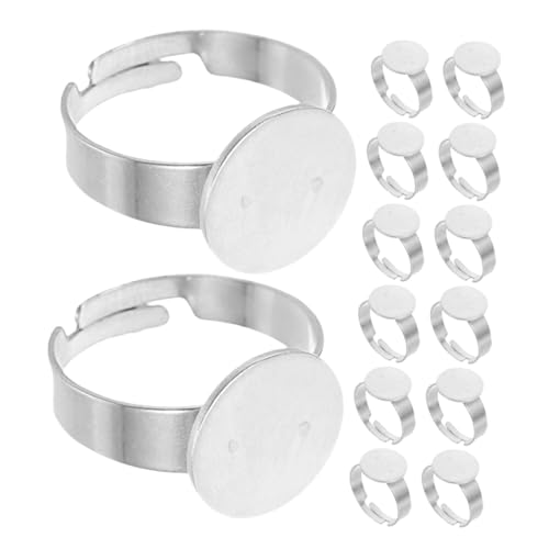 Angoily 40 Stück Verstellbare Fingerring Basis Flache Lünette Cabochon Ringrohlinge Schmuckherstellung DIY Zubehör Unisex Robust Langlebig Angoily 40 Stück Verstellbare Fingerring Basis Flache Lünette Cabochon Ringrohlinge Schmuckherstellung DIY Zubehör Unisex Robust Langlebig von Angoily