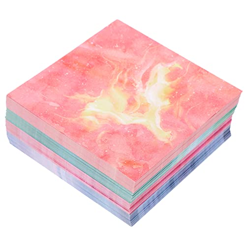 Angoily 400 Blatt Origami Papier Quadratisches Farbenfrohes Faltpapier für Geeignet für Bastelprojekte Scrapbooking und Diy Dekoration mit Wasserfarben Sternenhimmel Muster von Angoily
