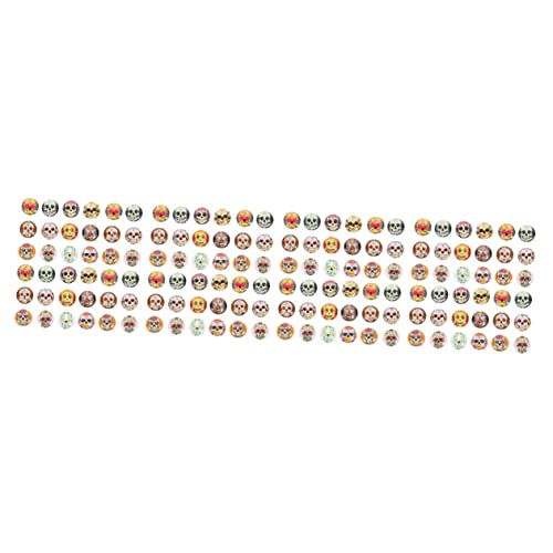 Angoily 400 Stck. Halloween Gemstone Cabochons Runde Skull Aufkleber Schmuck DIY Kreative Flache Rückseite Edelstein Patches für Halsketten Ringe Handwerk von Angoily