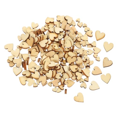 Angoily 400 Stück Mini Holzherzen zum Basteln Naturbelassene Holzscheiben mit Glatter Oberfläche Kleine Holzherzen für DIY Dekorationen Hochzeit Valentinstag Geschenkverpackung von Angoily