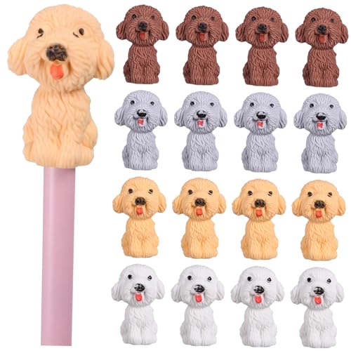 Angoily 40Stücke Niedliche Tier Radiergummis Hundefiguren Mini Radiergummis für Schule und Büro Einfach Am Bleistift zu Befestigen Langlebig und Praktisch von Angoily