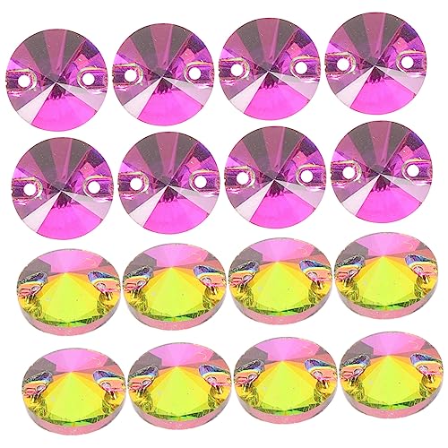 Angoily 48 Stück Diy Strasssteine zum Aufnähen Bunte Rhinestones für Kreative Kleidung Hochzeitsdekoration und Handwerksprojekte von Angoily