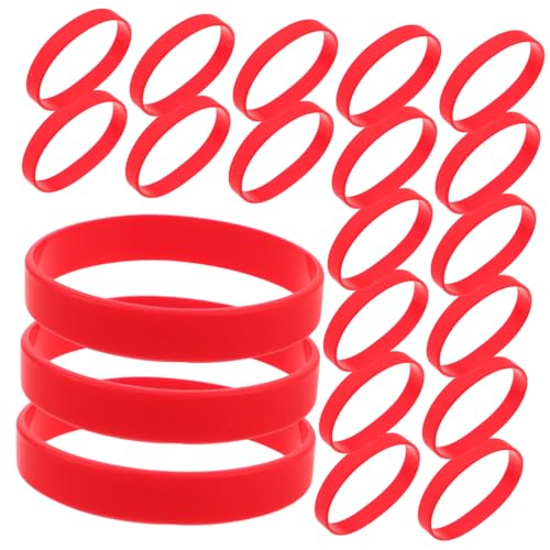 Angoily 48 Stück Rote Silikon Armbänder Dehnbar für Damen Weiche Bequeme Party und Sportbänder Vielseitig Einsetzbar für Teamaktivitäten und Tägliches Tragen Angoily 48 Stück Rote Silikon Armbänder Dehnbar für Damen Weiche Bequeme Party und Sportbänder Vielseitig Einsetzbar für Teamaktivitäten und Tägliches Tragen von Angoily