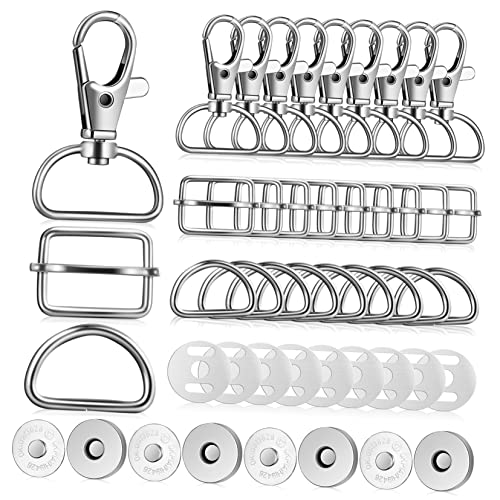 Angoily 48 Stück Taschenzubehörknöpfe Für Schnallen Verschlüsse Und Verschlüsse Geldbörsen Schlüsselschnalle Magnetische D Förmige Schnalle Haken Taschenhaken Schnalle Gepäck von Angoily