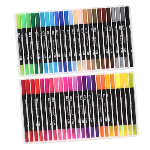 Angoily 48 Stück Teiliges Doppelspitzen Marker Stifte für Wasserbasierte Filzstifte zum Zeichnen Kalligraphie und Illustrationen für Projekte und Schulbedarf Angoily 48 Stück Teiliges Doppelspitzen Marker Stifte für Wasserbasierte Filzstifte zum Zeichnen Kalligraphie und Illustrationen für Projekte und Schulbedarf von Angoily