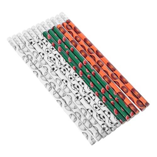 Angoily 48 Stück Teiliges Sportstifte mit Radiergummi Basketball Fußball Design Schreibwaren für Schule Geburtstag Party Malbedarf von Angoily