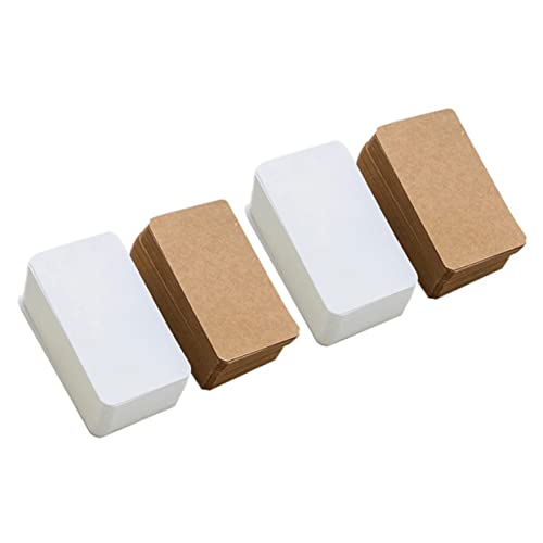 Angoily 4Er-Packung Leere Wortkarte Visitenkarten leere Karten kleine Karten einfache Karten Schüttgut leere Karteikarten zur Überarbeitung Mini-Notizkarten Mini-Karton weißes Papier von Angoily