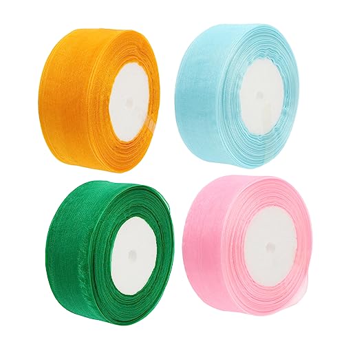Angoily 4Rollen Breites Farbige Chiffon Organza Band DIY Geschenkband Für Dekoration Hochzeit Bastelprojekte Angoily 4Rollen Breites Farbige Chiffon Organza Band DIY Geschenkband Für Dekoration Hochzeit Bastelprojekte von Angoily