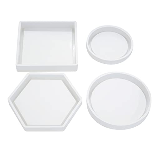 Angoily 4Stücke Silikonform für DIY Untersetzer Epoxidharz Gießform für Verschiedene Designs Quadratischer Sechseckiger und Runder Untersetzer Einfach zu Handhaben Angoily 4Stücke Silikonform für DIY Untersetzer Epoxidharz Gießform für Verschiedene Designs Quadratischer Sechseckiger und Runder Untersetzer Einfach zu Handhaben von Angoily