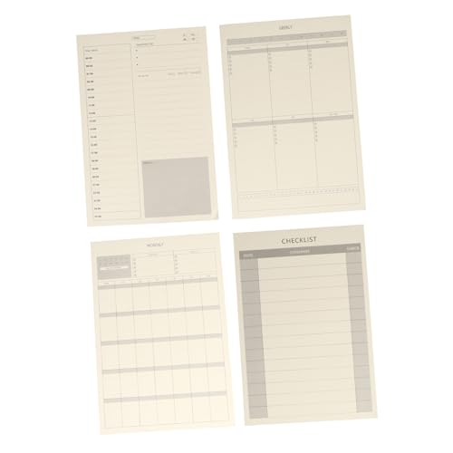 Angoily 4er Packung Wochen und Tagesplaner Notizblock mit Blättern Wochenplaner Monatsplaner Tägliche Zeitachse Praktische Checkliste für Schule Büro und Produktivitätssteigerung Angoily 4er Packung Wochen und Tagesplaner Notizblock mit Blättern Wochenplaner Monatsplaner Tägliche Zeitachse Praktische Checkliste für Schule Büro und Produktivitätssteigerung von Angoily