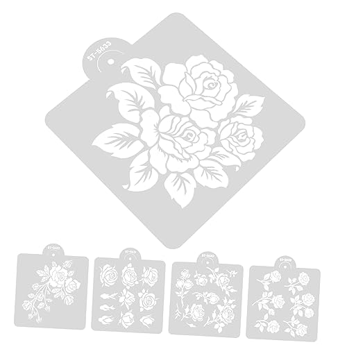 Angoily 5 Blätter Druckvorlage Weihnachten Blumen- große Schablonen Handwerk wiederverwendbare Schablonen für Bastelschablonenvorlage Schablonen Vorlagen das Haustier Weiß von Angoily
