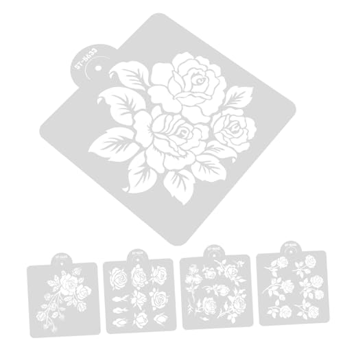 Angoily 5 Blätter Teiliges Rosen Schablonen Langlebigem Pet Material Wiederverwendbar Flexibel und Robust für Diy und Wandanstriche Kreative Urlaubsmalerei Vielseitig für Bastelprojekte Angoily 5 Blätter Teiliges Rosen Schablonen Langlebigem Pet Material Wiederverwendbar Flexibel und Robust für Diy und Wandanstriche Kreative Urlaubsmalerei Vielseitig für Bastelprojekte von Angoily