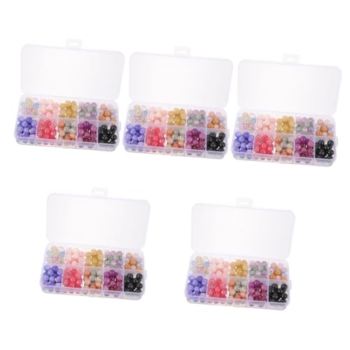 Angoily 5 Boxen Bunte Glasperlen für Diy Schmuckherstellung Runde Lose Perlen für Armbänder und Ohrringe für Kreative Bastelprojekte und Heimdekoration Angoily 5 Boxen Bunte Glasperlen für Diy Schmuckherstellung Runde Lose Perlen für Armbänder und Ohrringe für Kreative Bastelprojekte und Heimdekoration von Angoily