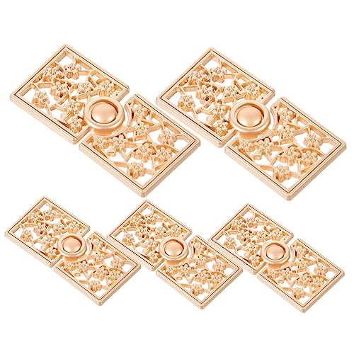 Angoily 5 Paar Metall Umhangschnallen Schalringe Cape Verschluss Bronzefarbene Cape Aufnähknöpfe Cheongsam Schnallen Kleiderverschluss Druckknöpfe Schalnadel Vintage von Angoily