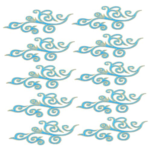 Angoily 5 Paare Bestickte Barock Applikationen Wolkenformige Bügel und Nähbare Stickerei Patches für Hochzeitskleider Cheongsam Bühnenkostüme und Vielseitige Stoffdekorationen von Angoily