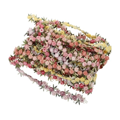 Angoily 5 Rollen Bunte Spitzenbesatz Stoffkante Feines Spitzenband für DIY Kleidung Hochzeit Haarschmuck und Bastelverzierung Vielseitig für Handarbeiten und Geschenkdekoration von Angoily