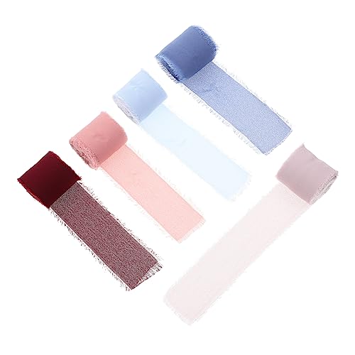 Angoily 5 Rollen Dekoratives Fransenband Chiffon Hochzeit Geschenkband Breit für Diy Bastelprojekte Blumenstrauß Dekoration und Party Events Langlebige Farben Vielseitig Einsetzbar Angoily 5 Rollen Dekoratives Fransenband Chiffon Hochzeit Geschenkband Breit für Diy Bastelprojekte Blumenstrauß Dekoration und Party Events Langlebige Farben Vielseitig Einsetzbar von Angoily