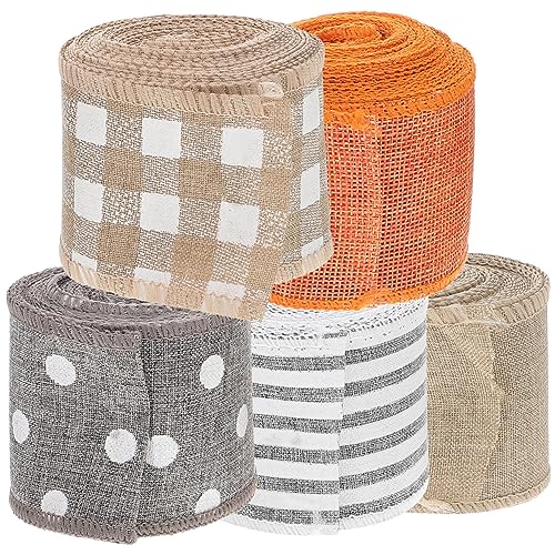 Angoily 5 Rollen Dekoratives Geschenkband für Weihnachten Jute Breit Vielseitig Einsetzbar für Geschenkverpackungen Bastelarbeiten und Weihnachtsbaumdekorationen Angoily 5 Rollen Dekoratives Geschenkband für Weihnachten Jute Breit Vielseitig Einsetzbar für Geschenkverpackungen Bastelarbeiten und Weihnachtsbaumdekorationen von Angoily