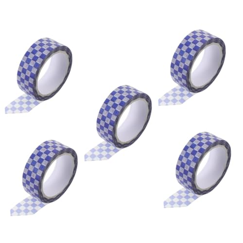 Angoily 5 Rollen Dekoratives Washi Tape Handgezeichnetes Kariertes Klebeband für DIY Projekte Scrapbooking Weißes Design Einfach für und Dekoration von Angoily