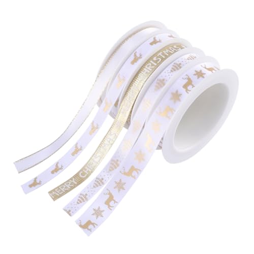 Angoily 5 Rollen Dekorband Weihnachtsdekorbänder Vintage Weihnachtsband Weihnachtsdekorationen Weihnachtsgirlande Weihnachtsband Für Handwerk Band Für Weihnachten Ornamente Band Stoff Weiß Angoily 5 Rollen Dekorband Weihnachtsdekorbänder Vintage Weihnachtsband Weihnachtsdekorationen Weihnachtsgirlande Weihnachtsband Für Handwerk Band Für Weihnachten Ornamente Band Stoff Weiß von Angoily