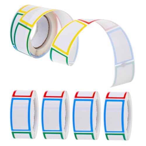 Angoily 5 Rollen Etikettenaufkleber Hochzeit Etikettenhersteller Bunt Etiketten Für Flasche Leer Klebrig Wiederverwendbar Aufkleber Für Glasetiketten Personalisiert Papier Angoily 5 Rollen Etikettenaufkleber Hochzeit Etikettenhersteller Bunt Etiketten Für Flasche Leer Klebrig Wiederverwendbar Aufkleber Für Glasetiketten Personalisiert Papier von Angoily