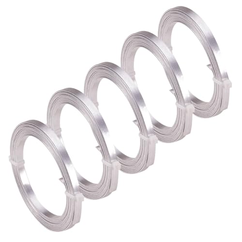 Angoily 5 Rollen Flacher Aluminiumdraht Diy Schmuckzubehör Flexibler Basteldraht für Armbänder Ohrringe und Anhänger Material für Schmuckherstellung Silber Angoily 5 Rollen Flacher Aluminiumdraht Diy Schmuckzubehör Flexibler Basteldraht für Armbänder Ohrringe und Anhänger Material für Schmuckherstellung Silber von Angoily