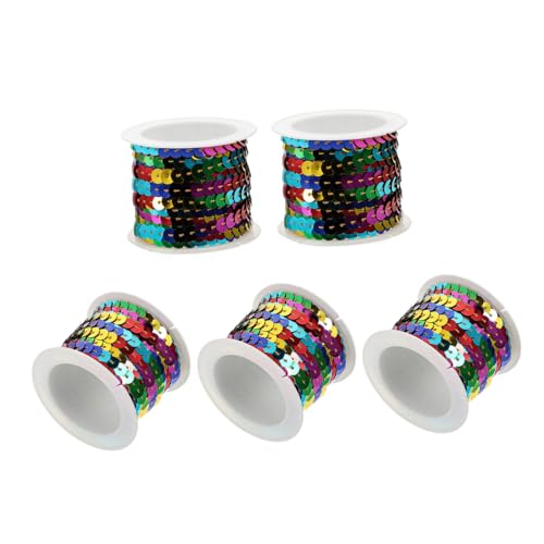 Angoily 5 Rollen Flaches Paillettenband DIY Schmuckbänder Paillette Webbing Strap für Kleid Deko Basteln Schuhe Hüte Verzierung Angoily 5 Rollen Flaches Paillettenband DIY Schmuckbänder Paillette Webbing Strap für Kleid Deko Basteln Schuhe Hüte Verzierung von Angoily