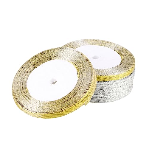Angoily 5 Rollen Glitzer Geschenkband Metallic Schleifenband Silber Pro Glitterband für Geschenkverpackung Kuchen Dekoration Diy Basteln und Party Angoily 5 Rollen Glitzer Geschenkband Metallic Schleifenband Silber Pro Glitterband für Geschenkverpackung Kuchen Dekoration Diy Basteln und Party von Angoily