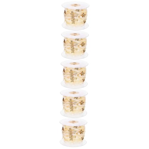 Angoily 5 Rollen Hochzeitsdekorationsband Wünschen Dusche Wickelband Party Hochzeitsdekorationen Dekorativ Bänder Für Handwerk Braut- Stoffbänder Burgund Herstellung Bogen Golden Polyester von Angoily