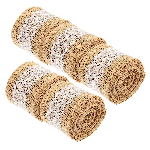 Angoily 5 Rollen Jute Spitzenband für Diy Bastelarbeiten und Partydekoration Hochwertiges Band für Hochzeit und Festlichkeiten Teiliges Vielseitig Einsetzbar Leicht zu Verarbeiten von Angoily